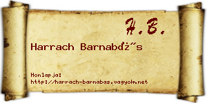 Harrach Barnabás névjegykártya