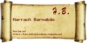 Harrach Barnabás névjegykártya